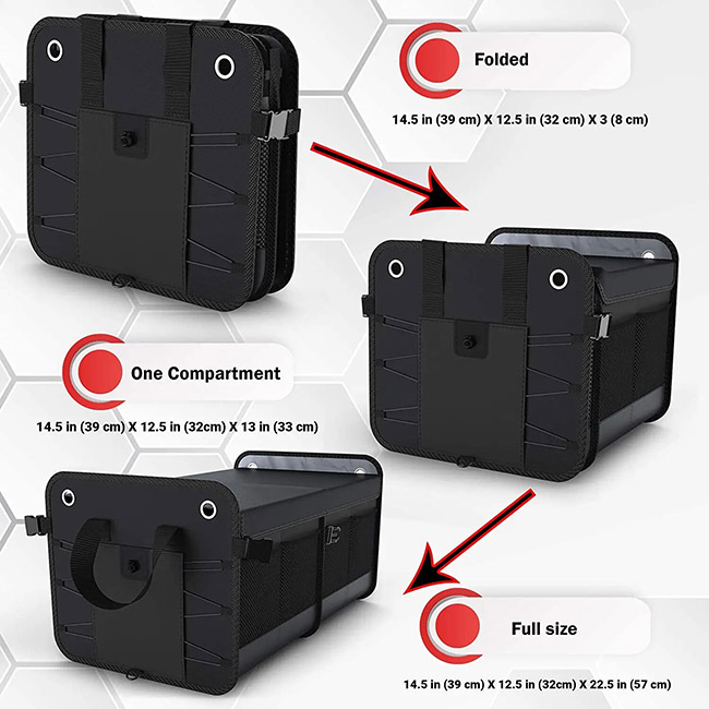 Foldable car boot storage bag V7420